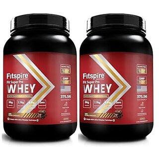                       Fitspire Fit Super Pro 100 Whey Protein  36g Protein  7.8g BCAA  No Added Sugar  No Adulteration  Muscle Growth And Recovery  DigeZyme For Easy Digestion (Double Chocolate 2 Kg)                                              