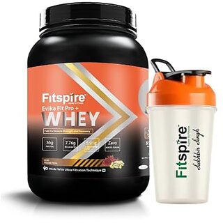 Fitspire Evika Fit Super Pro plus Whey Protein 36g Protein 7.8g BCAA 100 Authentic And No Adulteration Muscle Growth And Recovery DigeZyme For Easy Digestion Free Shaker (Kesar Pista 2 Lbs) Fitspire Evika Fit Super Pro plus Whey Protein 36g Protein 7.8g BCAA 100 Authentic And No Adulteration Muscle Growth And Recovery DigeZyme For Easy Digestion Free Shaker (Kesar Pista 2 Lbs)