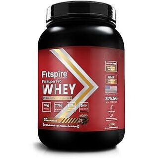                       Fitspire Fit Super Pro Whey Protein  36g Protein  7.8g BCAA  100 Authentic And No Adulteration  Muscle Growth And Recovery  DigeZyme For Easy Digestion (Double Chocolate 2 lbs 30 Servings)                                              