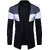 29K Mens Black Colorblock Cardigan Stylish and Comfortable Knit Sweater with Modern Colorblock Design