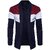 29K Mens Black Colorblock Cardigan Stylish and Comfortable Knit Sweater with Modern Colorblock Design
