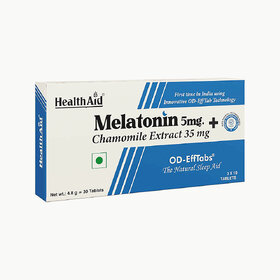 HealthAid I Melatonin 5 mg + Chamomile Extract 35 mg I 30 OD Effervescent Tablets