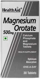 HealthAid I Magnesium I Orotate 500 mg I 30 Tablets