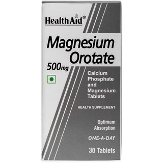                       HealthAid I Magnesium I Orotate 500 mg I 30 Tablets                                              