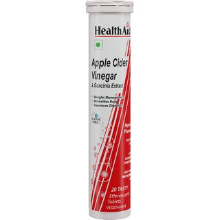                       HealthAid I Apple Cider Vinegar I Garcinia Extract I Sugar Free I 20 Effervescent Tablets                                              