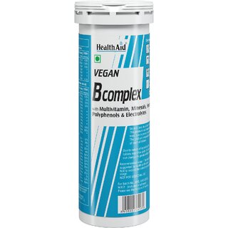 HealthAid I Vegan B Complex with Multivitamins I Minerals I Herbal Blend I Poluphenols I Electrolytes I Mango Flavour I 10 Effervescent Tablets HealthAid I Vegan B Complex with Multivitamins I Minerals I Herbal Blend I Poluphenols I Electrolytes I Mango Flavour I 10 Effervescent Tablets