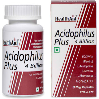                       HealthAid I Acidophilus Plus 4 Billion I Probiotic I 60 Capsules                                              