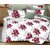 Indkus Nexa White Red Flowers printed Single bedsheet with 1 Pillow Covers (152 X 228 cm)
