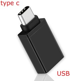 MYSWA Plug 39 Type C to USB 3.0 A Female OTG Adapter - Black123clone