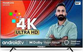 Foxsky 139.7 cm (55 inches) 4K Ultra HD Smart LED TV 55FS-VS (Frameless Edition) Voice Assistant