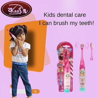 Kaash Cartoon Printed Electric Toothbrush Extra Soft Toothbrush for Kids Pink Kaash Cartoon Printed Electric Toothbrush Extra Soft Toothbrush for Kids Pink