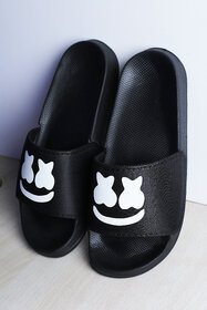 Stunt Casual Black Color Slippers For Men