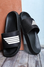 Stunt Casual Black Color Slippers For Men