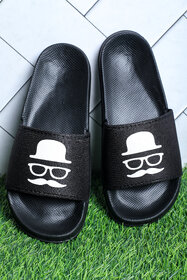 Stunt Casual Black Color Slippers For Men