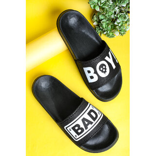                       Stunt Casual Black Color Slippers For Men                                              