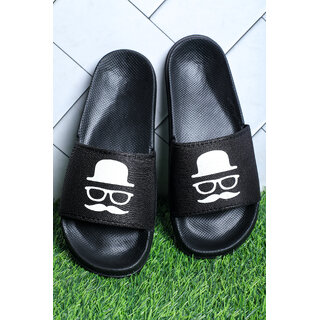                       Stunt Casual Black Color Slippers For Men                                              