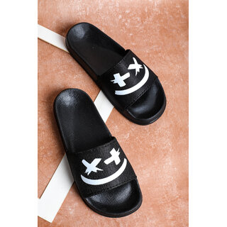                       Stunt Casual Black Color Slippers For Men                                              
