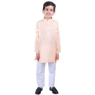                       Kid Kupboard Cotton Boys Kurta and Pyjama Set, Multicolor, Full-Sleeves, 6-7 Years KIDS6522                                              