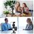 Digimate Foldable Mobile Vlogging Kit with Microphone Tripod Stand and LED Light Vlogging Mobile Tripod Kit (Black, Supports Up to 1500)