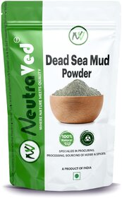 NeutraVed Dead Sea Mud Powder  Pure and Natural Solution for Skincare, Face Scrubs, and Body Cleansers for All Skin Type  Reusable Stand-Up Zipper Pouch - 300g