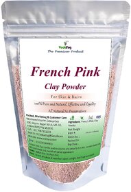 VY VedaYug French Pink Clay powder, 100g Montmorillonite Pink-Clay  French Rose Clay  Face mask  100 natural powder - 100g