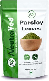 NeutraVed Parsley Dried Leaves (Flakes) 70g  Export Grade Herb for Seasoning Pasta, Curries, Sauces and Tea  No Added Colour and Preservatives  Food-Grade Stand-Up Zipper Pouch - 70g