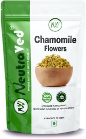 NeutraVed - Chamomile Flower Tea - 50 Gram (50 Cups)  Pure Egyptian Whole Flower Buds for Chamomile Tea  Herbal Tea - Caffeine Free  Calming Tisane - Soothing Tea 50gm