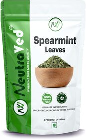 NeutraVed Spearmint Leaf Tea - 70g  Spearmint Loose Leaf Tea  Helps Reduce Stress  Improve Memory  Reusable Stand-Up Pouch Food Grade Material - 70g