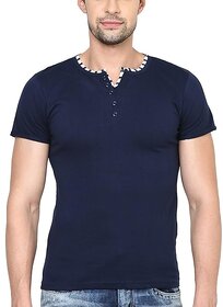 Fidato Men's Round Neck Half Sleeves Multicolor Tshirt (FDMARNC89)