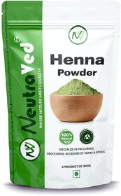 NeutraVed Natural Henna Powder for Hair Color and Growth  Zipper Standup Pouch - 250 Grams