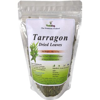                       VY VedaYug Tarragon Leaves, Mediterranean Culinary Herb for Citrus Tea/Sauce/Salads - 50g                                              