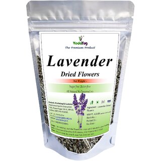                       VY VedaYug Lavender Flowers, From France, Dried Fresh Fragrance, For Tea, Baking, Bath - 200 Gram                                              