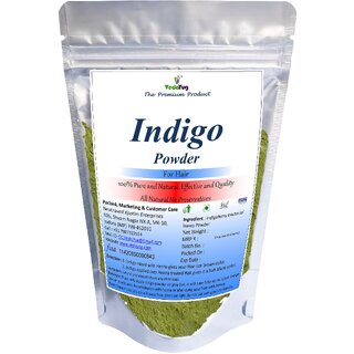                       VY VedaYug Indigo Leaves Powder Organic for Hair, only Natural Leaf Powder, Also Use with Heena - 100g                                              