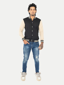 Men Black Ribbed Golf Jacket