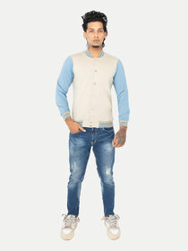 Men light blue Ribbed Golf Jacket