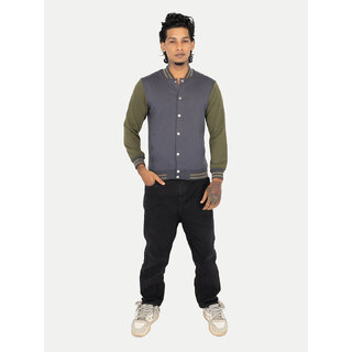 Men Olive Ribbed Golf Jacket Men Olive Ribbed Golf Jacket