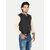 Men Black Ribbed Golf Jacket
