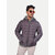 Men Classic Violet puffed quilted Jacket with side pockets and hoodie