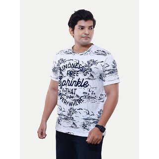 Men white Graphic Printed round Neck Regular Fit T-shirt Men white Graphic Printed round Neck Regular Fit T-shirt