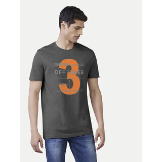                       Men Grey Off Three Print T-shirt                                              