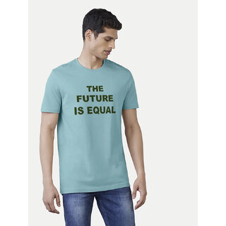Men Light Blue Printed The Future is equal T-shirt Men Light Blue Printed The Future is equal T-shirt