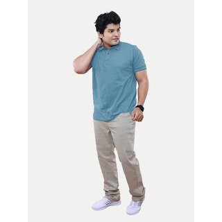                       Men Basic Aqua Polo Tshirt                                              