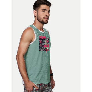 Men Light Green Textured and Printed Sports T-shirt with detailing Men Light Green Textured and Printed Sports T-shirt with detailing