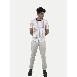Men Multicolour Vertical Striped T-shirt Men Multicolour Vertical Striped T-shirt