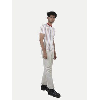 Men Multicolour Vertical Striped T-shirt Men Multicolour Vertical Striped T-shirt