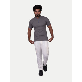 Men Grey Zipper Tees Men Grey Zipper Tees