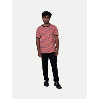 Men Red Stripe Crew T-shirt Men Red Stripe Crew T-shirt