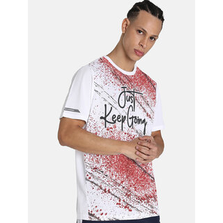 Men White Graphic Printed Crew Neck regular Fit T-shirt Men White Graphic Printed Crew Neck regular Fit T-shirt
