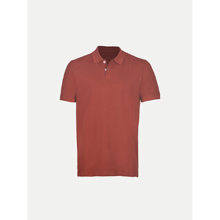                       Men Basic Rust Polo Tshirt                                              