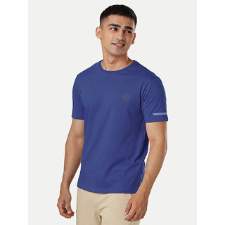                       Men blue Polyester Active Crew Neck T-Shirt                                              